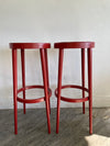 Paire de tabourets de bar rouge