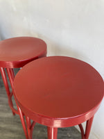 Paire de tabourets de bar rouge