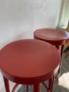 Paire de tabourets de bar rouge