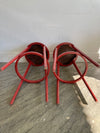Paire de tabourets de bar rouge