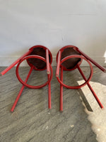Paire de tabourets de bar rouge
