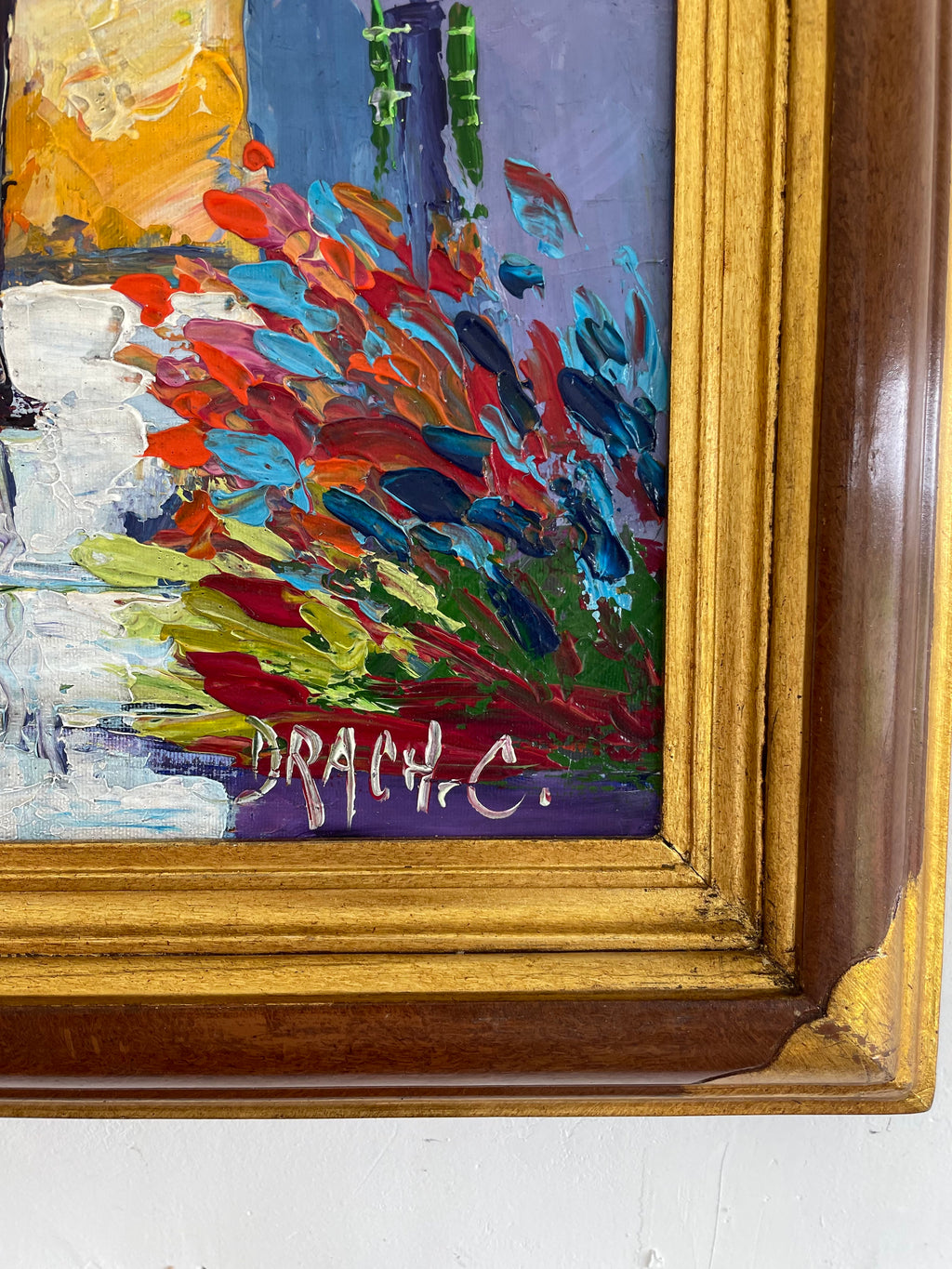 Peinture authentique "La rivière en Automne" de Drach C.