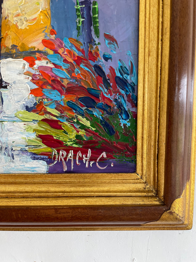 Peinture authentique "La rivière en Automne" de Drach C.
