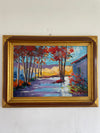 Peinture authentique "La rivière en Automne" de Drach C.
