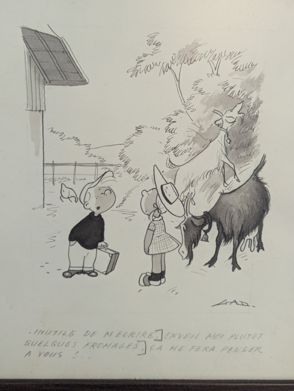 Six dessins encadrés de GAD