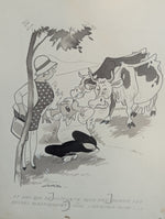 Six dessins encadrés de GAD