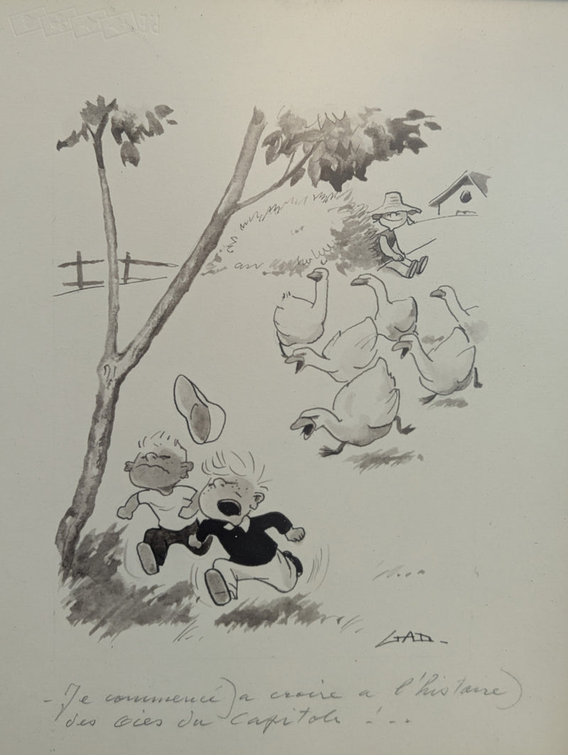 Six dessins encadrés de GAD
