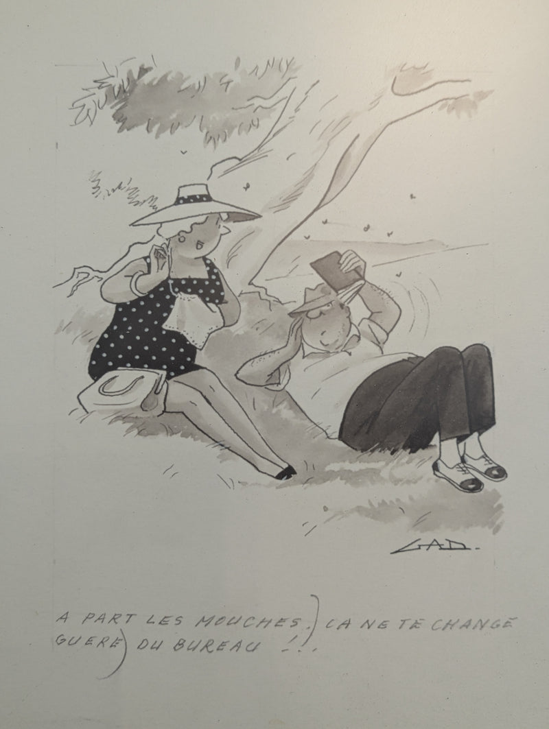 Six dessins encadrés de GAD