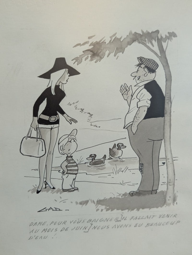 Six dessins encadrés de GAD