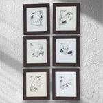 Six dessins encadrés de GAD