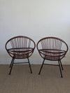Paire de fauteuils en rotin